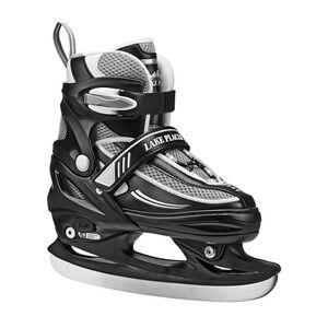 Lake Placid Summit Adjustable Ice Skates Black White Youth Size 34-37